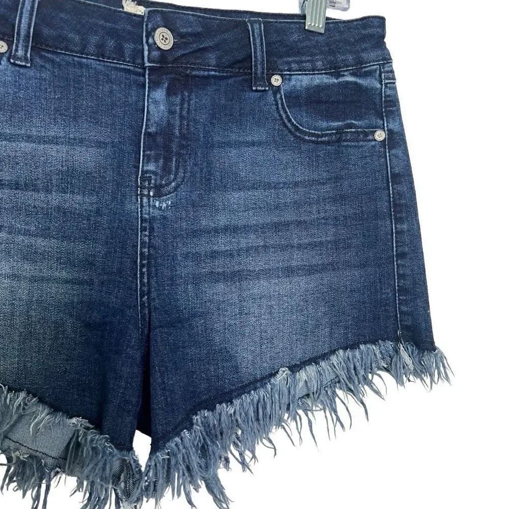 Altar’d State Fringe Distressed Denim Shorts Wash Chiara Size 28/7 - Picture 5 of 10
